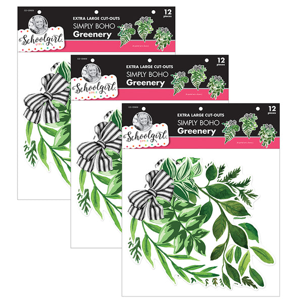 Simply Boho Greenery Cut-Outs, 12 Per Pack, 3 Packs