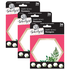 Simply Boho Hexagons Cut-Outs, 36 Per Pack, 3 Packs