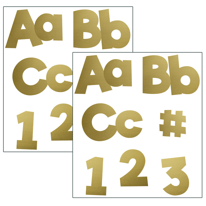 Sparkle + Shine Gold Foil Combo Pack EZ Letters, 4-inch, 219 Pieces Per Pack, 2 Packs