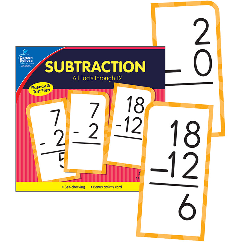 Subtraction All Facts through 12 Flash Cards