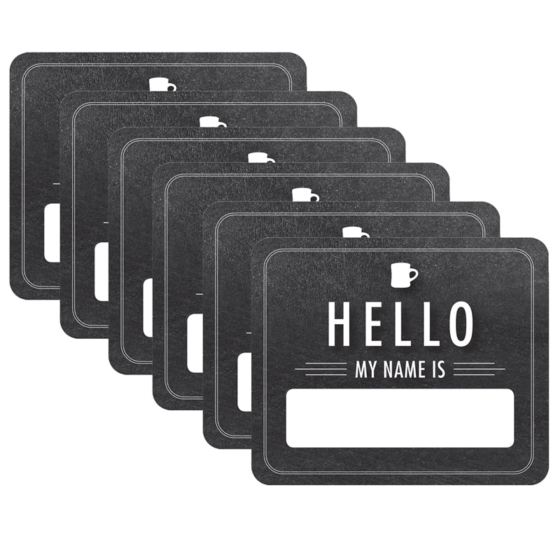 Industrial Cafe Chalkboard Hello Name Tags, 40 Per Pack, 6 Packs