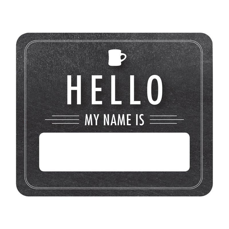 Industrial Cafe Chalkboard Hello Name Tags, Pack of 40