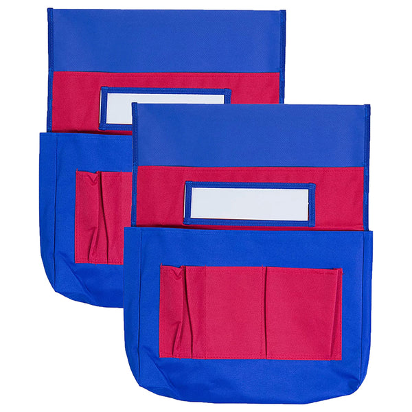 Chairback Buddy™ Pocket Chart, Blue/Red, Pack of 2