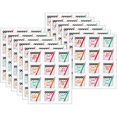 Black, White & Stylish Brights Motivators Stickers, 72 Per Pack, 12 Packs