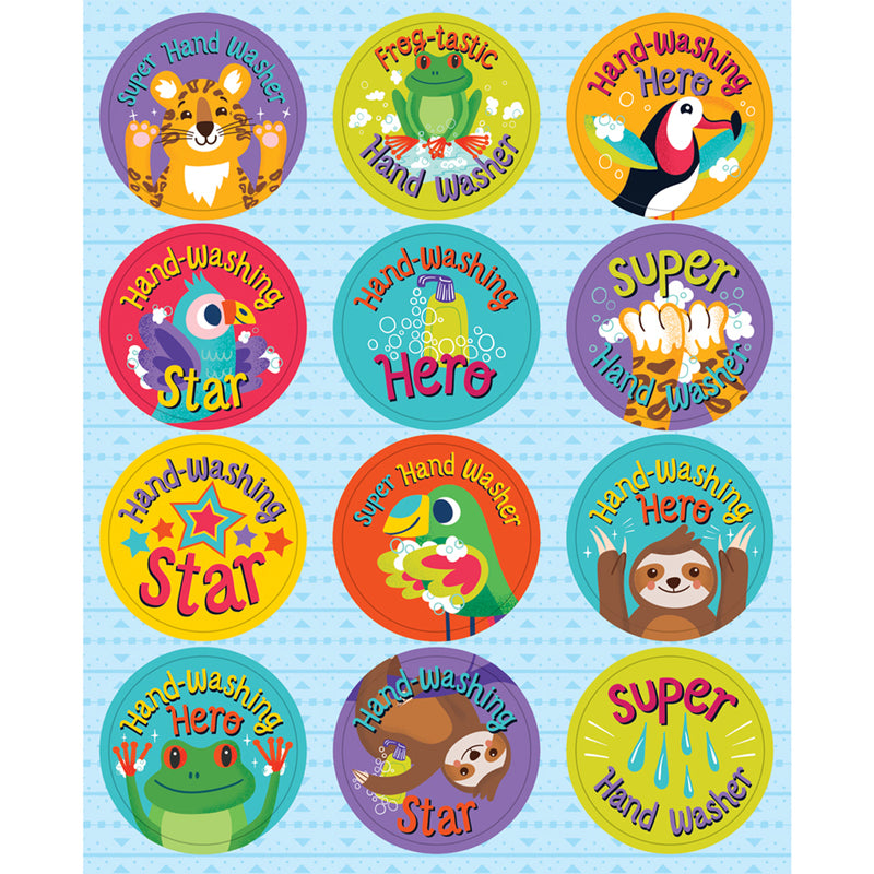 One World Hooray for Handwashing Shape Stickers, Pack of 72