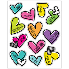 Kind Vibes Doodle Hearts Shape Stickers, Pack of 72