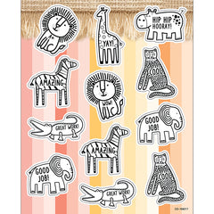 Simply Safari Animals Shape Stickers, Pack of 72