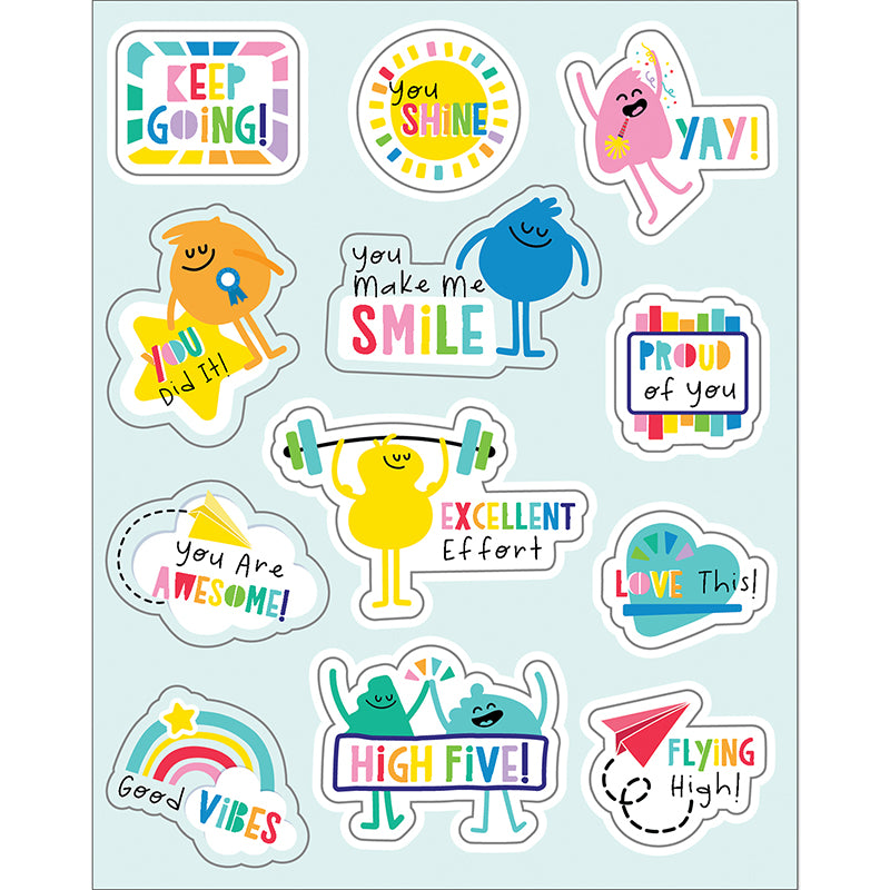 Happy Place Motivators Motivational Stickers, Pack of 72