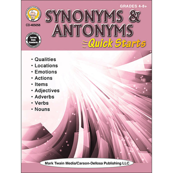 Synonyms & Antonyms Quick Starts Workbook, Grade 4-12, Paperback