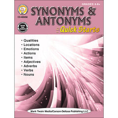 Synonyms & Antonyms Quick Starts Workbook, Grade 4-12, Paperback