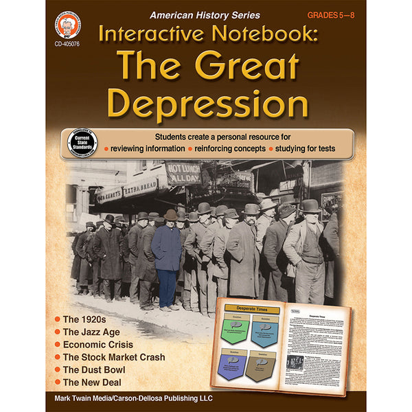 Interactive Notebook: The Great Depression, Grade 5-8