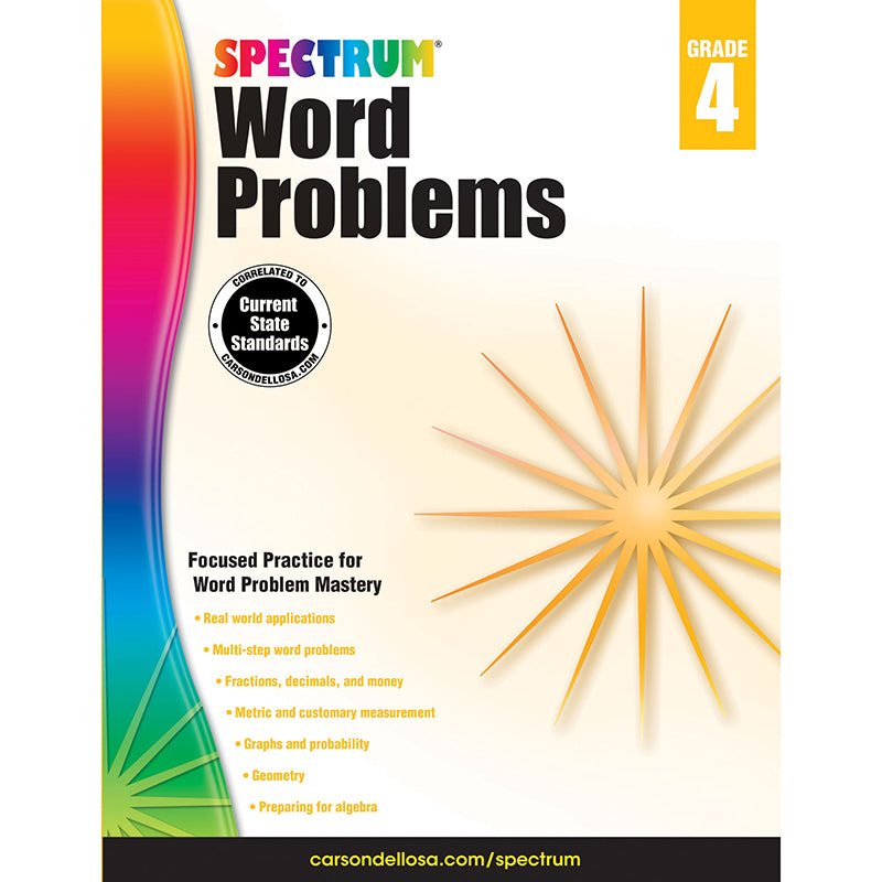 Word Problems Workbook, Grade 4, Paperback