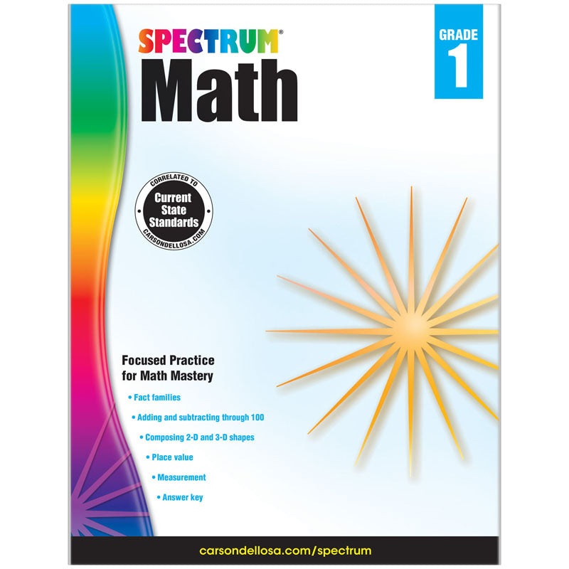 Math Workbook, Grade 1, Paperback