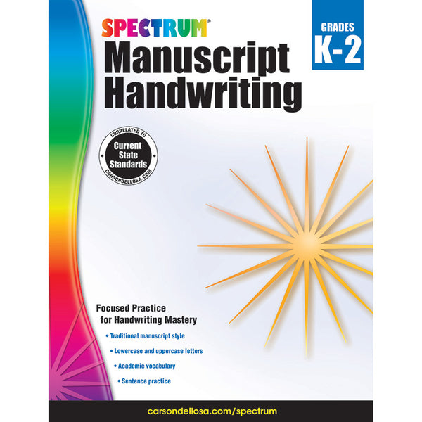 Manuscript Handwriting Workbook, Grade K-2, Paperback