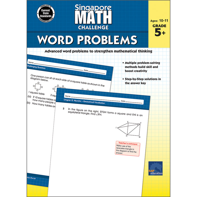 Singapore Math Challenge Word Problems, Grades 5-8