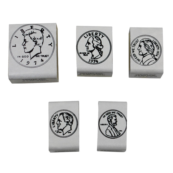 Coin Stamps - Heads - Set of 5