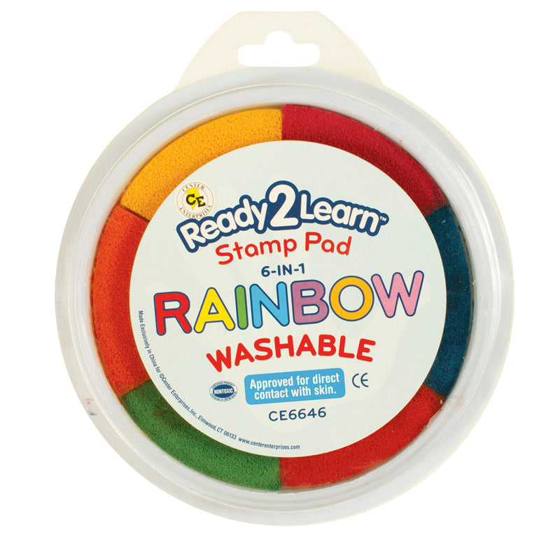 Jumbo 6-in-1 Circular Washable Stamp Pad - Rainbow