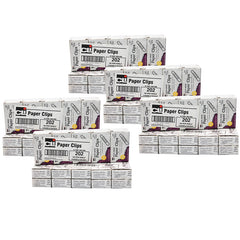 Paper Clips, Non-Skid, Size #1, Silver, 100 Per Box, 100 Boxes