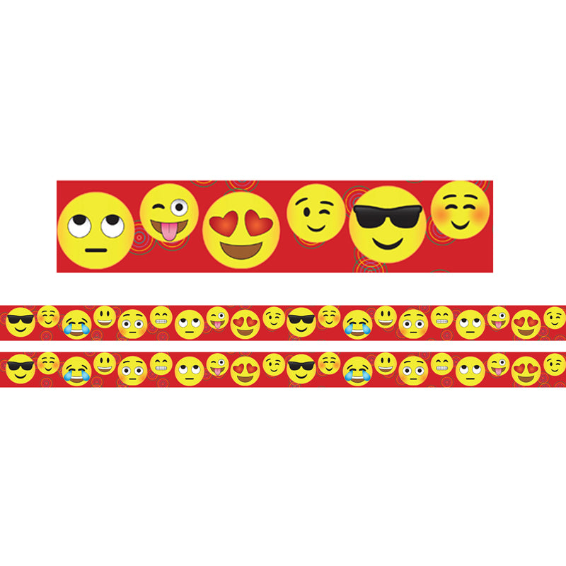 Borders/Trims, Magnetic, Rectangle Cut - 1-1/2" x 24", Emoji Theme, 24' per Pack, 2 Packs