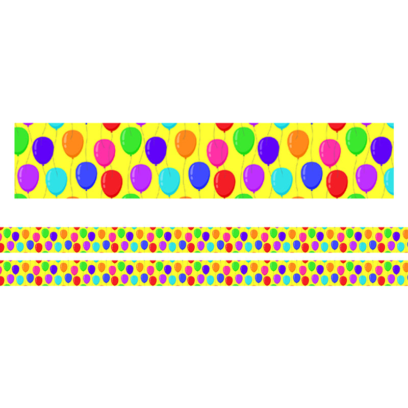 Borders/Trims, Magnetic, Rectangle Cut - 1-1/2" x 24", Balloon Theme, 24' per Pack, 2 Packs