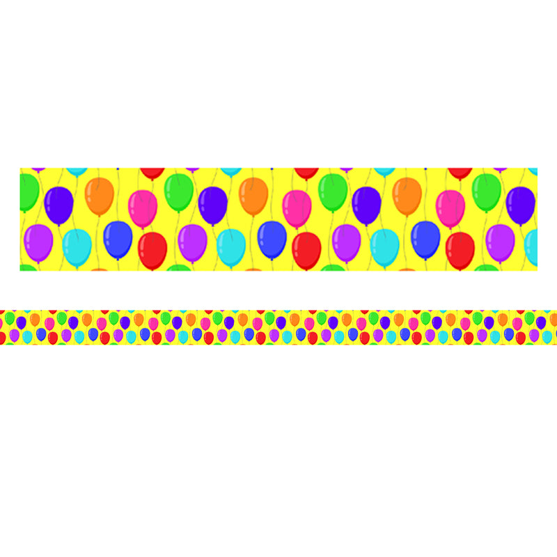 Magnetic Straight Borders/Trims, 1.5" x 24", Balloon Theme, Pack of 12