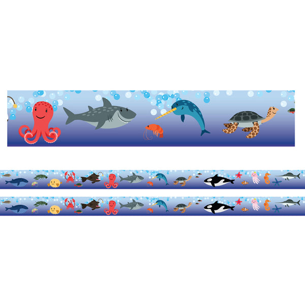 Borders/Trims, Magnetic, Rectangle Cut - 1-1/2" x 24", Sea Life Theme, 24' per Pack, 2 Packs