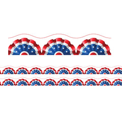 Borders/Trims, Magnetic, Scallop Cut - 1-1/2" x 24", Patriotic Theme, 24' per Pack, 2 Packs