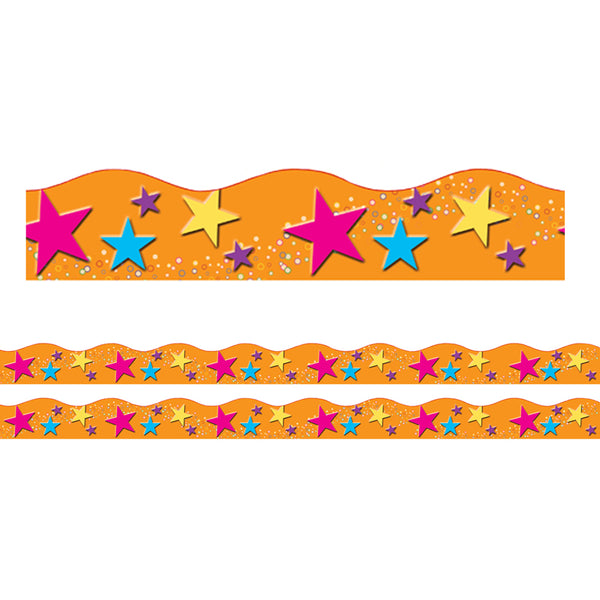 Borders/Trims, Magnetic, Scallop Cut - 1-1/2" x 24", Star Theme, 24' per Pack, 2 Packs