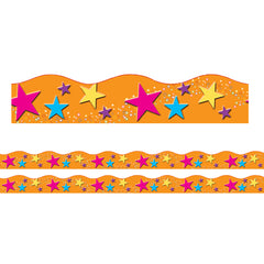 Borders/Trims, Magnetic, Scallop Cut - 1-1/2" x 24", Star Theme, 24' per Pack, 2 Packs