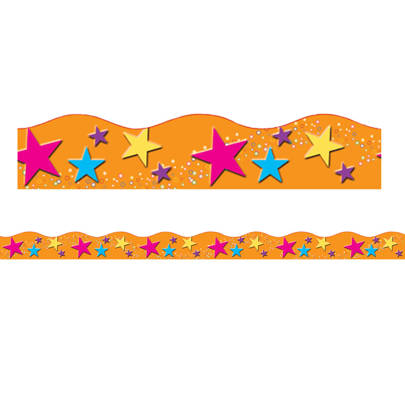 Magnetic Scallop Borders/Trims, 1.5" x 24", Star Theme, Pack of 12