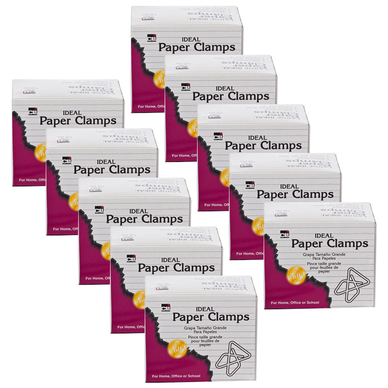 Ideal Paper Clamps, Small, 50 Per Box, 10 Boxes