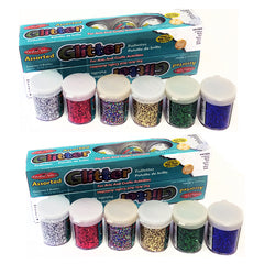 Creative Arts™ Glitter, Assorted Colors, .75 oz. Shakers, 12 Per Pack, 2 Packs