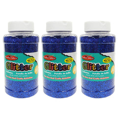 Creative Arts™ Glitter, 1 lb. Bottle, Blue, Pack of 3