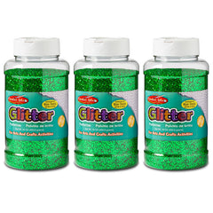 Creative Arts™ Glitter, 1 lb. Bottle, Green, Pack of 3