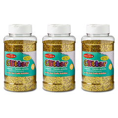 Creative Arts™ Glitter, 1 lb. Bottle, Gold, Pack of 3