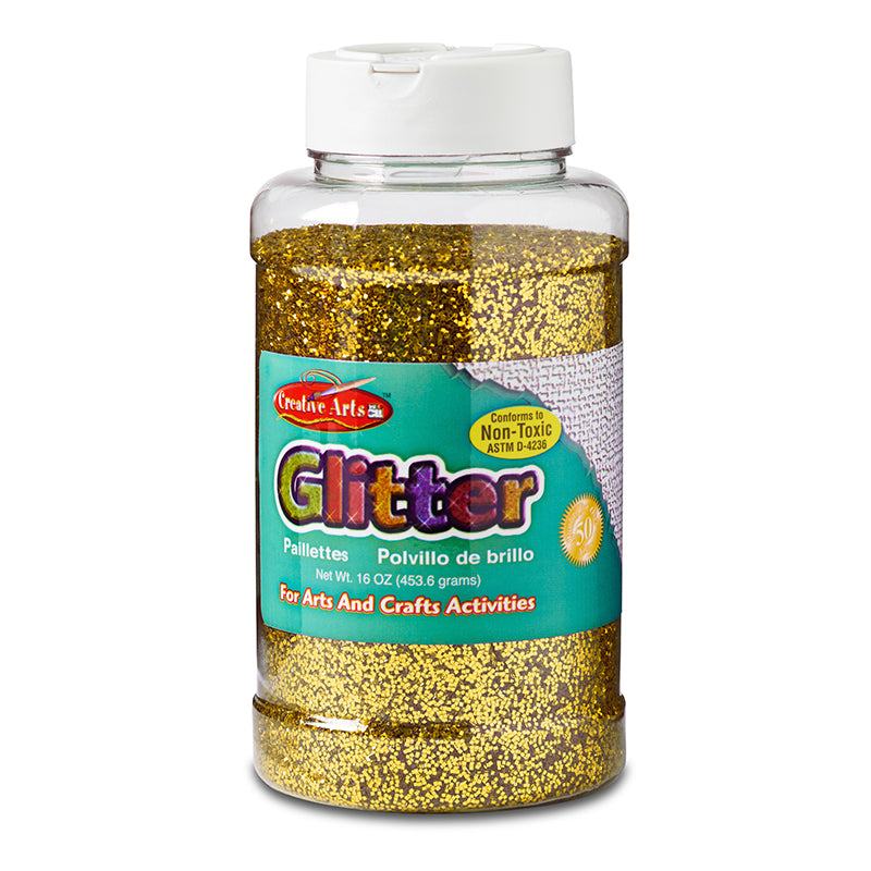 Creative Arts by Charles Leonard Glitter, 16 oz. Bottle, Gold