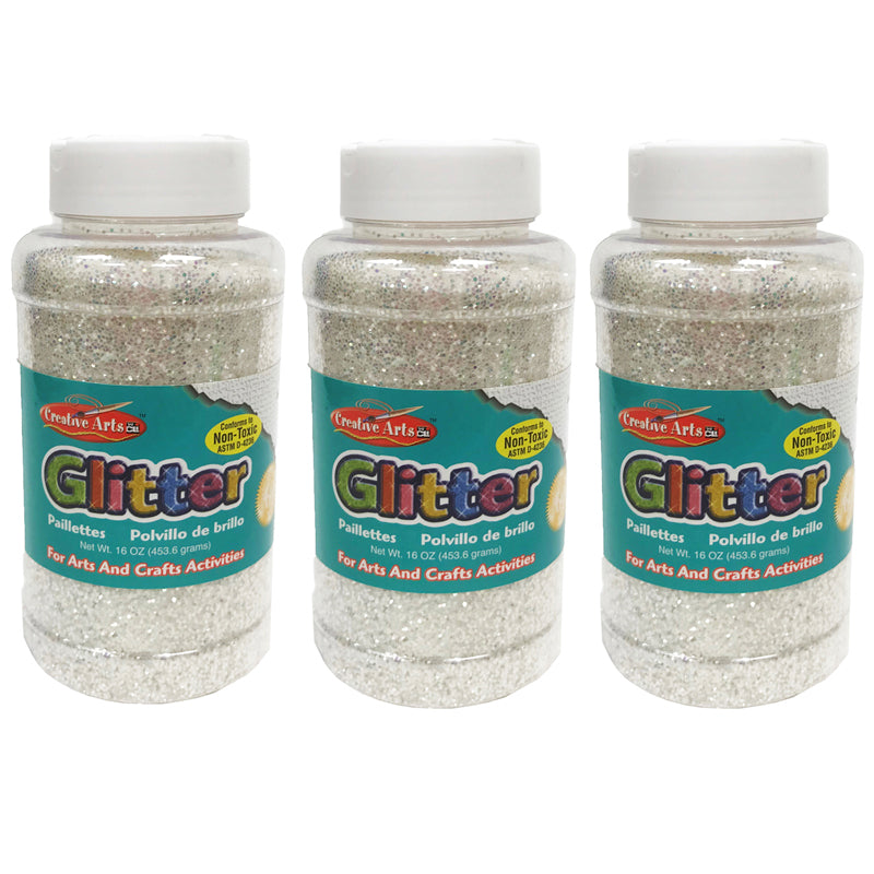 Creative Arts™ Glitter, 1 lb. Bottle, Iridescent, Pack of 3