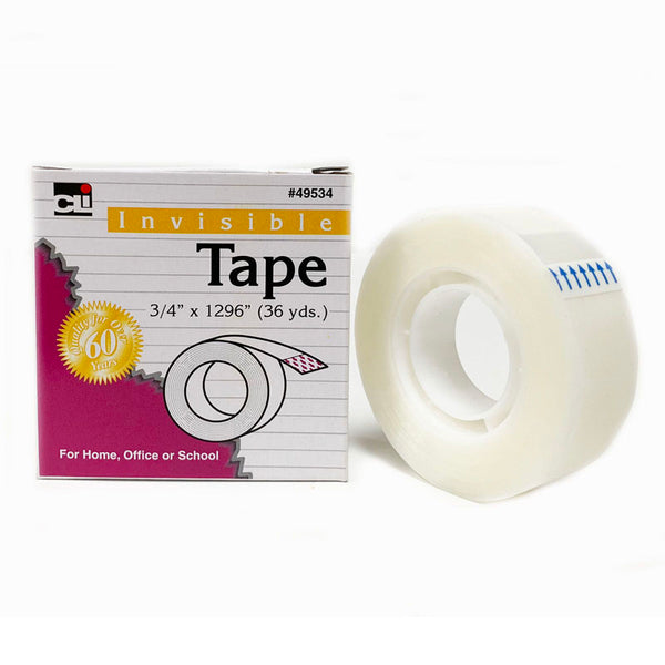 Invisible Tape, 3/4" x 36 yds, 1" Core, 1 Roll