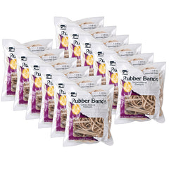 Rubber Bands, Natural Color, 1-3/8oz Bag, 12 Bags