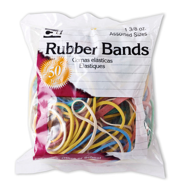 Rubber Bands, Assorted Sizes & Colors, 1 3/8 oz. bag