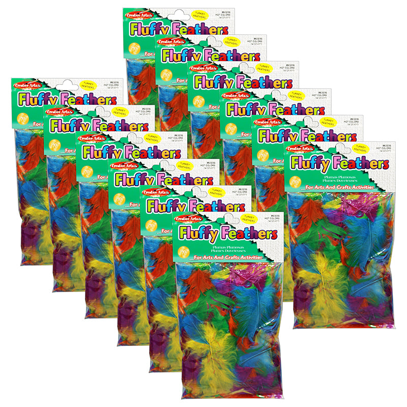 Creative Arts™ Turkey Feathers, Hot Colors, 14 Grams Per Pack, 12 Packs