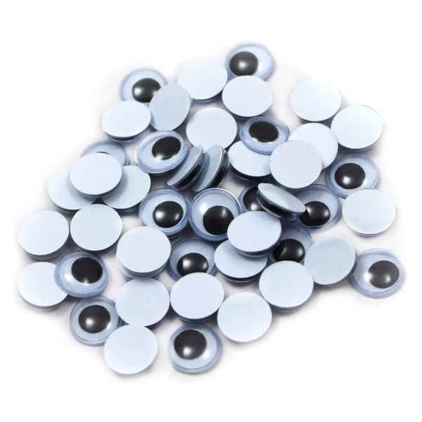 Creative Arts™ Wiggle Eyes, Round, 7mm, Black, Bag of 50