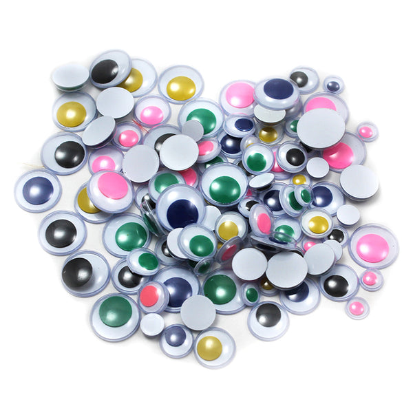 Creative Arts™ Wiggle Eyes, Round, Assorted Sizes & Colors, Bag of 100