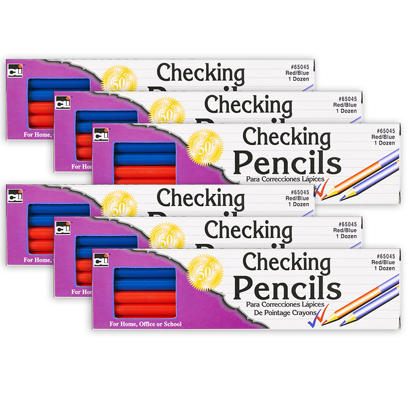 Combination Checking Pencils, Red/Blue, 12 Per Box, 6 Boxes