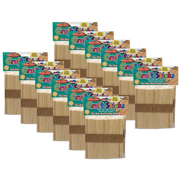 Creative Arts Craft Sticks, Natural, 150 Per Pack, 12 Packs