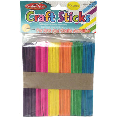 Colored Craft Sticks, Regular Size, 4-1/2" x 3/8", Bag of 150