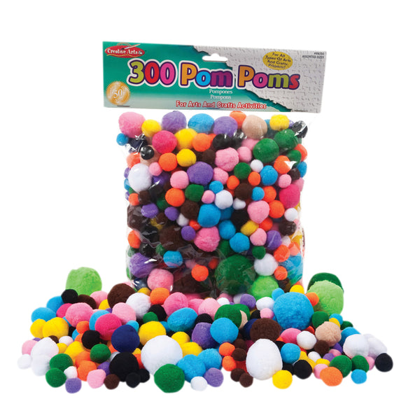 Creative Arts™ Pom-Poms, Assorted Sizes/Colors, Bag of 300