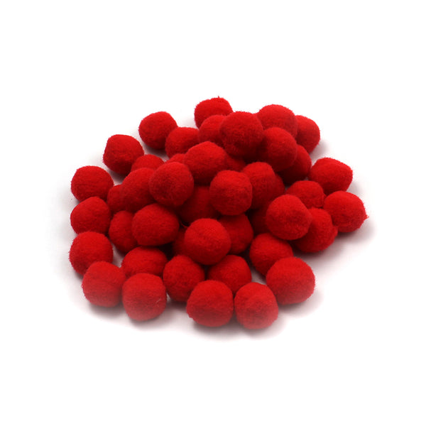 Creative Arts™ Pom-Poms, 1", Red, Pack of 50