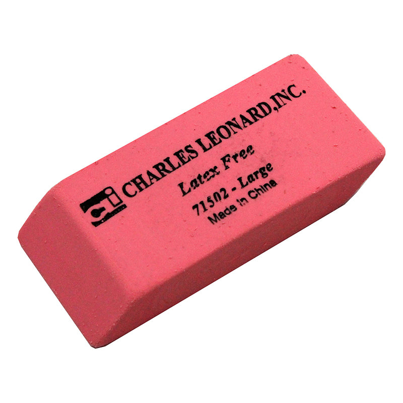 Eraser, Synthetic, Latex Free, Wedge Shape, Pink, Large, Box of 12