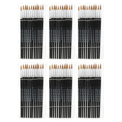 Water Color Paint Brushes, #7 - 3/4" Camel Hair, Black Handle, 12 Per Set, 6 Sets